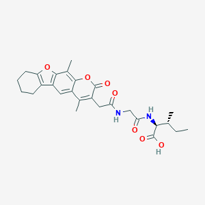molecular formula C27H32N2O7 B264432 N-({[(4,11-dimethyl-2-oxo-6,7,8,9-tetrahydro-2H-[1]benzofuro[3,2-g]chromen-3-yl)acetyl]amino}acetyl)isoleucine 