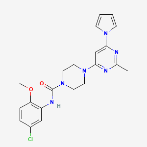 N-(5-chloro-2-methoxyphenyl)-4-(2-methyl-6-(1H-pyrrol-1-yl)pyrimidin-4-yl)piperazine-1-carboxamide