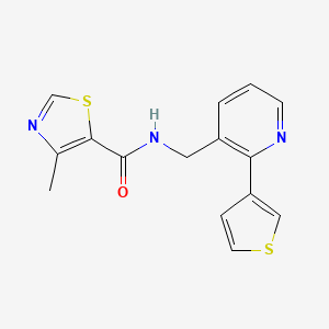 4-methyl-N-((2-(thiophen-3-yl)pyridin-3-yl)methyl)thiazole-5-carboxamide