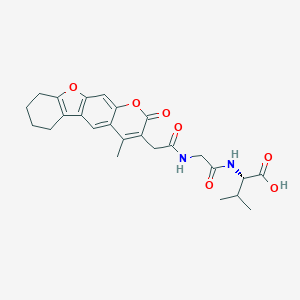 molecular formula C25H28N2O7 B264434 (2S)-3-methyl-2-[[2-[[2-(4-methyl-2-oxo-6,7,8,9-tetrahydro-[1]benzofuro[3,2-g]chromen-3-yl)acetyl]amino]acetyl]amino]butanoic acid 