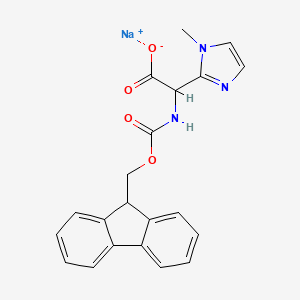 molecular formula C21H18N3NaO4 B2644342 Sodium;2-(9H-fluoren-9-ylmethoxycarbonylamino)-2-(1-methylimidazol-2-yl)acetate CAS No. 2243508-78-1