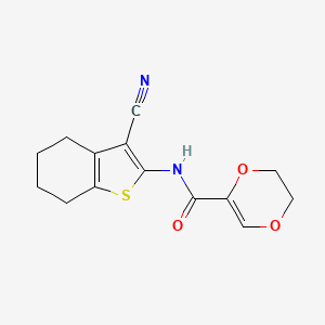 N-(3-cyano-4,5,6,7-tetrahydrobenzo[b]thiophen-2-yl)-5,6-dihydro-1,4-dioxine-2-carboxamide