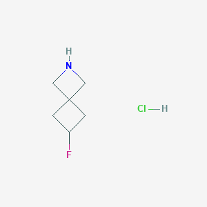 molecular formula C6H11ClFN B2644350 6-Fluoro-2-azaspiro[3.3]heptane hydrochloride CAS No. 1423032-55-6