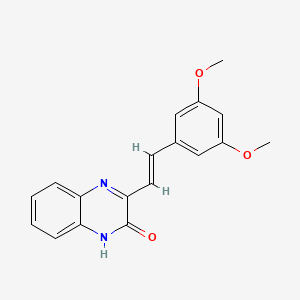 molecular formula C18H16N2O3 B2644351 (E)-3-(3,5-二甲氧基苯乙烯基)喹喔啉-2-醇 CAS No. 1798424-03-9