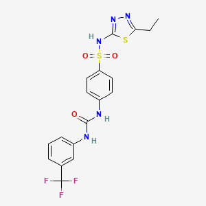 1-[4-[(5-Ethyl-1,3,4-thiadiazol-2-yl)sulfamoyl]phenyl]-3-[3-(trifluoromethyl)phenyl]urea