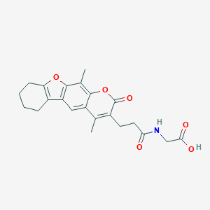 molecular formula C22H23NO6 B264436 N-[3-(4,11-dimethyl-2-oxo-6,7,8,9-tetrahydro-2H-[1]benzofuro[3,2-g]chromen-3-yl)propanoyl]glycine 