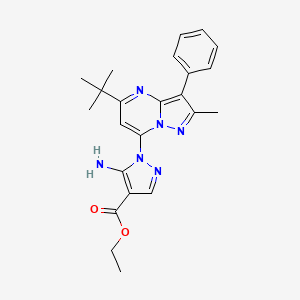ethyl 5-amino-1-(5-tert-butyl-2-methyl-3-phenylpyrazolo[1,5-a]pyrimidin-7-yl)-1H-pyrazole-4-carboxylate