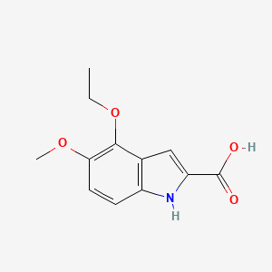 molecular formula C12H13NO4 B2644376 4-乙氧基-5-甲氧基-1H-吲哚-2-羧酸 CAS No. 887360-80-7