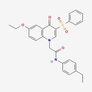 2-[3-(benzenesulfonyl)-6-ethoxy-4-oxoquinolin-1-yl]-N-(4-ethylphenyl)acetamide