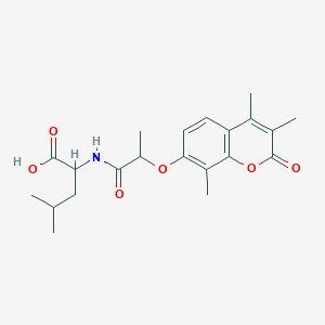 molecular formula C21H27NO6 B264438 N-{2-[(3,4,8-trimethyl-2-oxo-2H-chromen-7-yl)oxy]propanoyl}leucine 