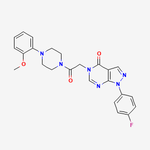 molecular formula C24H23FN6O3 B2644396 1-(4-Fluorophenyl)-5-[2-[4-(2-methoxyphenyl)piperazin-1-yl]-2-oxoethyl]pyrazolo[3,4-d]pyrimidin-4-one CAS No. 841211-45-8
