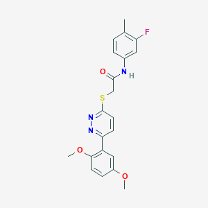 2-((6-(2,5-dimethoxyphenyl)pyridazin-3-yl)thio)-N-(3-fluoro-4-methylphenyl)acetamide