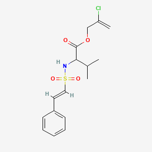 molecular formula C16H20ClNO4S B2644399 2-Chloroprop-2-enyl 3-methyl-2-[[(E)-2-phenylethenyl]sulfonylamino]butanoate CAS No. 1487409-30-2