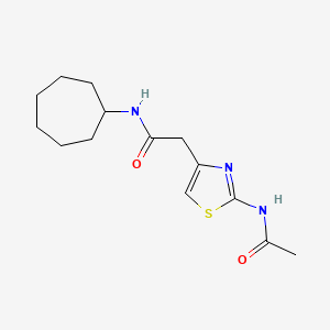 2-(2-acetamidothiazol-4-yl)-N-cycloheptylacetamide