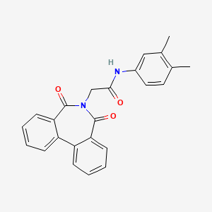 molecular formula C24H20N2O3 B2644404 N-(3,4-二甲苯基)-2-(5,7-二氧代-5H-二苯并[c,e]氮杂卓-6(7H)-基)乙酰胺 CAS No. 923234-09-7