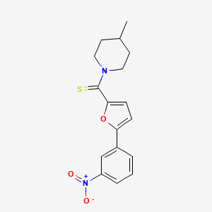molecular formula C17H18N2O3S B2644405 (4-Methylpiperidin-1-yl)(5-(3-nitrophenyl)furan-2-yl)methanethione CAS No. 941943-14-2