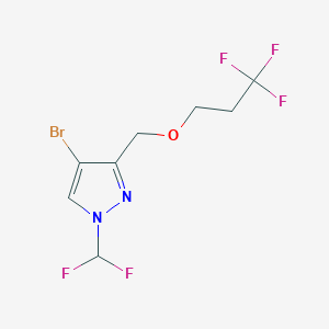 molecular formula C8H8BrF5N2O B2644406 4-bromo-1-(difluoromethyl)-3-[(3,3,3-trifluoropropoxy)methyl]-1H-pyrazole CAS No. 1856032-17-1
