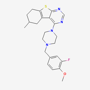 4-[4-(3-Fluoro-4-methoxybenzyl)piperazin-1-yl]-6-methyl-5,6,7,8-tetrahydro[1]benzothieno[2,3-d]pyrimidine