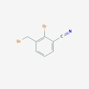 molecular formula C8H5Br2N B2644419 2-Bromo-3-(bromomethyl)benzonitrile CAS No. 1086429-87-9