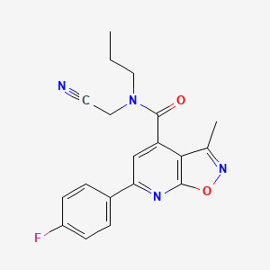 molecular formula C19H17FN4O2 B2644421 N-(cyanomethyl)-6-(4-fluorophenyl)-3-methyl-N-propyl-[1,2]oxazolo[5,4-b]pyridine-4-carboxamide CAS No. 1197936-40-5