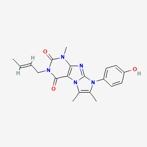 molecular formula C20H21N5O3 B2644422 3-((2E)but-2-enyl)-8-(4-hydroxyphenyl)-1,6,7-trimethyl-1,3,5-trihydro-4-imidaz olino[1,2-h]purine-2,4-dione CAS No. 949278-49-3