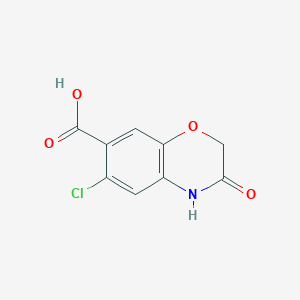 molecular formula C9H6ClNO4 B2644427 6-chloro-3-oxo-3,4-dihydro-2H-1,4-benzoxazine-7-carboxylic acid CAS No. 923177-83-7