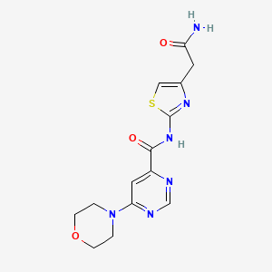 molecular formula C14H16N6O3S B2644434 N-(4-(2-amino-2-oxoethyl)thiazol-2-yl)-6-morpholinopyrimidine-4-carboxamide CAS No. 1903592-23-3