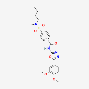 molecular formula C22H26N4O6S B2644435 4-[丁基(甲基)磺酰基]-N-[5-(3,4-二甲氧基苯基)-1,3,4-恶二唑-2-基]苯甲酰胺 CAS No. 921140-28-5