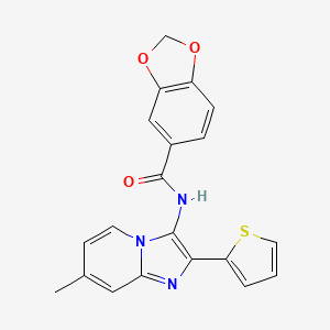 N-(7-methyl-2-thiophen-2-ylimidazo[1,2-a]pyridin-3-yl)-1,3-benzodioxole-5-carboxamide