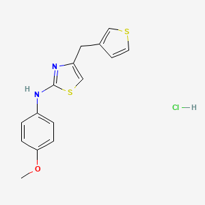 molecular formula C15H15ClN2OS2 B2644450 N-(4-methoxyphenyl)-4-(thiophen-3-ylmethyl)thiazol-2-amine hydrochloride CAS No. 2034433-33-3