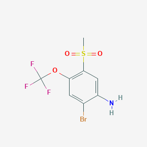 molecular formula C8H7BrF3NO3S B2644452 2-溴-5-(甲基磺酰基)-4-(三氟甲氧基)苯胺 CAS No. 1820666-84-9