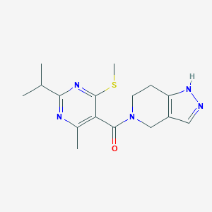 molecular formula C16H21N5OS B2644457 4-methyl-6-(methylsulfanyl)-2-(propan-2-yl)-5-{1H,4H,5H,6H,7H-pyrazolo[4,3-c]pyridine-5-carbonyl}pyrimidine CAS No. 1394730-22-3