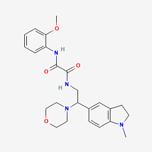 molecular formula C24H30N4O4 B2644464 N1-(2-甲氧基苯基)-N2-(2-(1-甲基吲哚啉-5-基)-2-吗啉乙基)草酰胺 CAS No. 922067-97-8