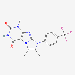 molecular formula C17H14F3N5O2 B2644469 4,7,8-Trimethyl-6-[4-(trifluoromethyl)phenyl]purino[7,8-a]imidazole-1,3-dione CAS No. 878734-12-4