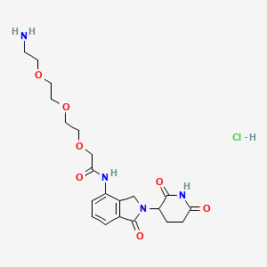 molecular formula C21H29ClN4O7 B2644471 2-[2-[2-(2-氨基乙氧基)乙氧基]乙氧基]-N-[2-(2,6-二氧代哌啶-3-基)-1-氧代-3H-异吲哚-4-基]乙酰胺；盐酸盐 CAS No. 2380273-94-7