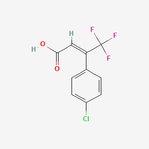 molecular formula C10H6ClF3O2 B2644473 (E)-3-(4-chlorophenyl)-4,4,4-trifluorobut-2-enoic acid CAS No. 616235-22-4