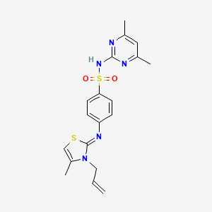 molecular formula C19H21N5O2S2 B2644478 (Z)-4-((3-allyl-4-methylthiazol-2(3H)-ylidene)amino)-N-(4,6-dimethylpyrimidin-2-yl)benzenesulfonamide CAS No. 327090-91-5