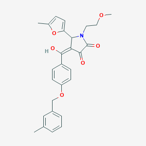 molecular formula C27H27NO6 B264449 3-hydroxy-1-(2-methoxyethyl)-4-{4-[(3-methylbenzyl)oxy]benzoyl}-5-(5-methyl-2-furyl)-1,5-dihydro-2H-pyrrol-2-one 
