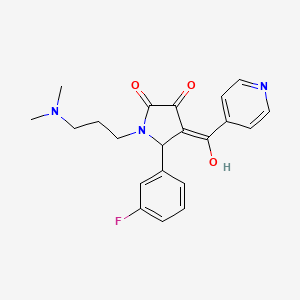 molecular formula C21H22FN3O3 B2644499 1-(3-(二甲氨基)丙基)-5-(3-氟苯基)-3-羟基-4-异烟酰基-1H-吡咯-2(5H)-酮 CAS No. 848915-87-7