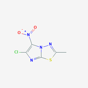 molecular formula C5H3ClN4O2S B2644502 6-Chloro-2-methyl-5-nitroimidazo[2,1-b][1,3,4]thiadiazole CAS No. 256348-40-0