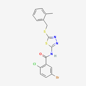 5-bromo-2-chloro-N-(5-((2-methylbenzyl)thio)-1,3,4-thiadiazol-2-yl)benzamide