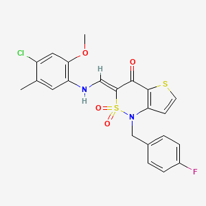 (3Z)-3-{[(4-chloro-2-methoxy-5-methylphenyl)amino]methylidene}-1-(4-fluorobenzyl)-1H-thieno[3,2-c][1,2]thiazin-4(3H)-one 2,2-dioxide