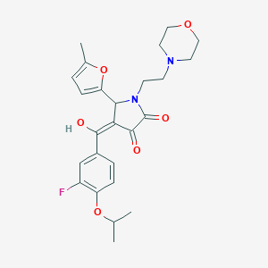 molecular formula C25H29FN2O6 B264451 4-(3-fluoro-4-isopropoxybenzoyl)-3-hydroxy-5-(5-methyl-2-furyl)-1-[2-(4-morpholinyl)ethyl]-1,5-dihydro-2H-pyrrol-2-one 