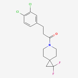 molecular formula C16H17Cl2F2NO B2644514 3-(3,4-Dichlorophenyl)-1-(2,2-difluoro-6-azaspiro[2.5]octan-6-yl)propan-1-one CAS No. 2320886-71-1