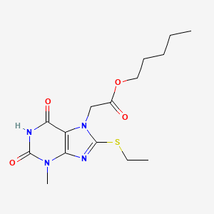 pentyl 2-(8-(ethylthio)-3-methyl-2,6-dioxo-2,3-dihydro-1H-purin-7(6H)-yl)acetate