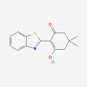 molecular formula C15H15NO2S B2644524 2-Benzothiazol-2-YL-3-hydroxy-5,5-dimethylcyclohex-2-EN-1-one CAS No. 56995-06-3