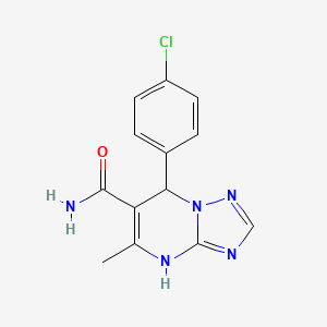 molecular formula C13H12ClN5O B2644531 7-(4-氯苯基)-5-甲基-4,7-二氢[1,2,4]三唑并[1,5-a]嘧啶-6-甲酰胺 CAS No. 536999-04-9