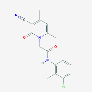 molecular formula C17H16ClN3O2 B2644533 N-(3-chloro-2-methylphenyl)-2-(3-cyano-4,6-dimethyl-2-oxopyridin-1(2H)-yl)acetamide CAS No. 932314-81-3