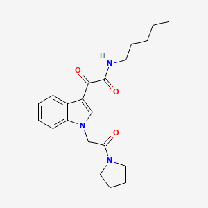 2-oxo-2-(1-(2-oxo-2-(pyrrolidin-1-yl)ethyl)-1H-indol-3-yl)-N-pentylacetamide