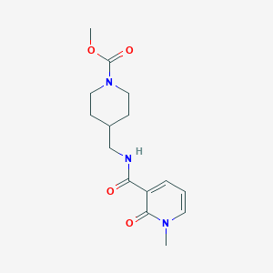 molecular formula C15H21N3O4 B2644537 Methyl 4-((1-methyl-2-oxo-1,2-dihydropyridine-3-carboxamido)methyl)piperidine-1-carboxylate CAS No. 1234925-45-1